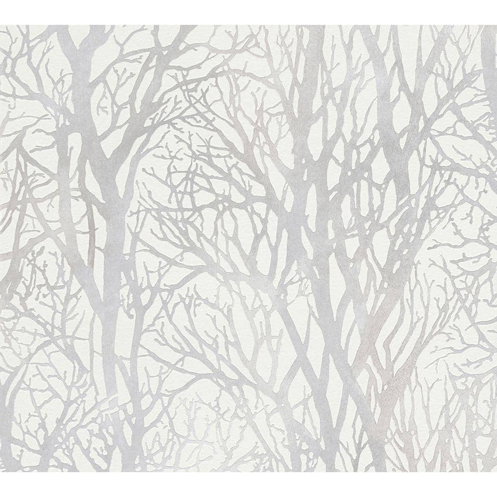 Life Series Trees - White and Pearl Wallpaper