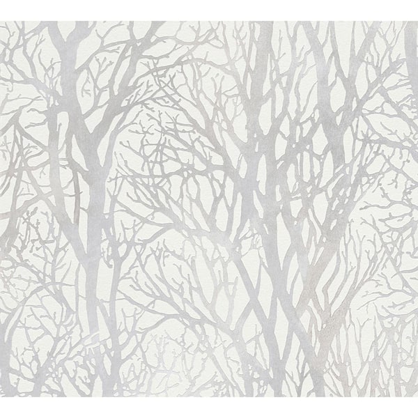 Advantage Life Series Trees - White and Pearl Wallpaper
