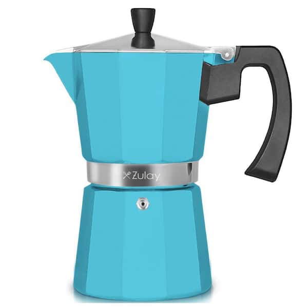 6-Cup Premium Moka Pot Stovetop Espresso Maker (Light Blue)