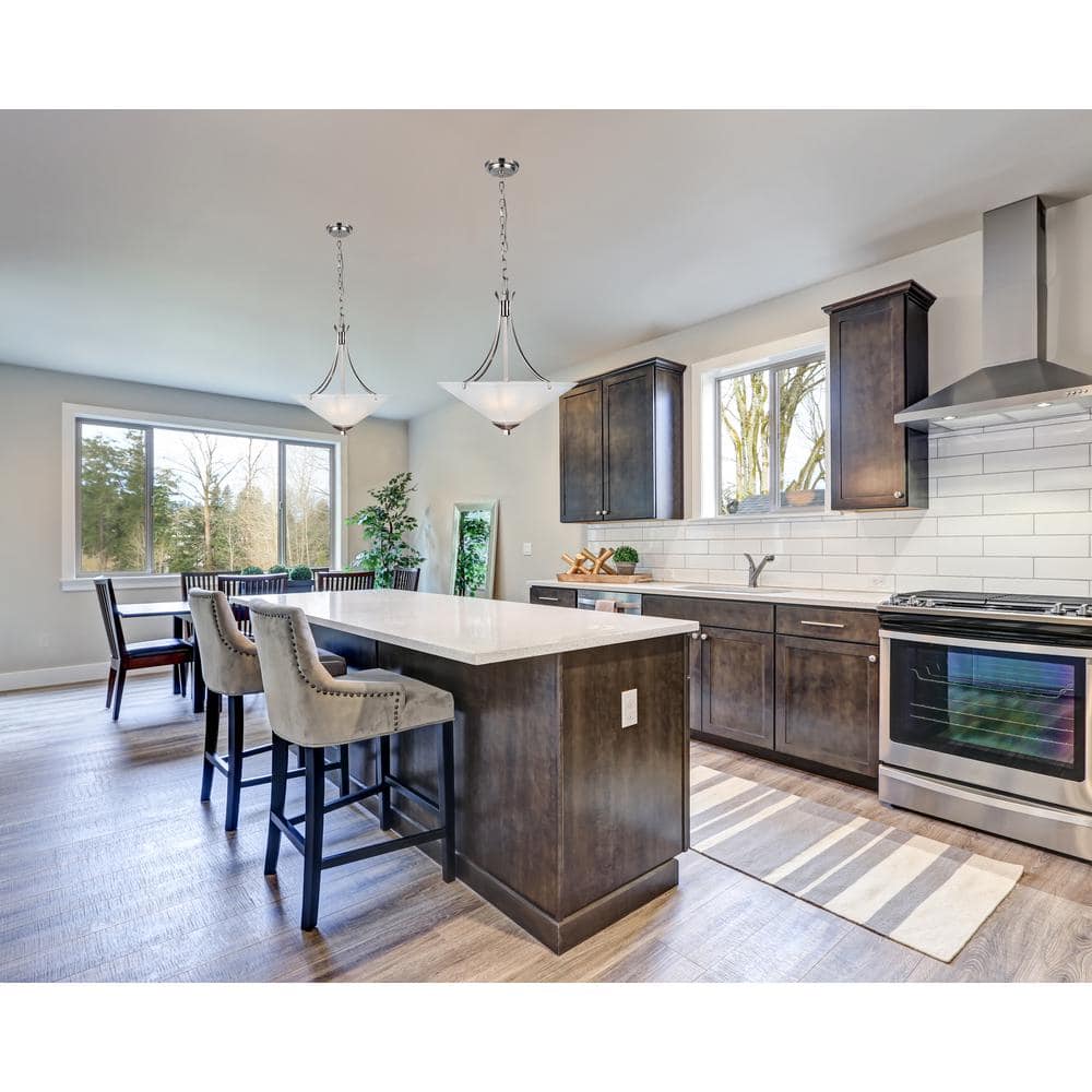 Torino Satin Nickel Pendant Light with Frosted Glass Shade