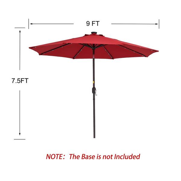 Inner Decor Isa 9 Ft Steel Market Led, What Size Umbrella For 80 Inch Table