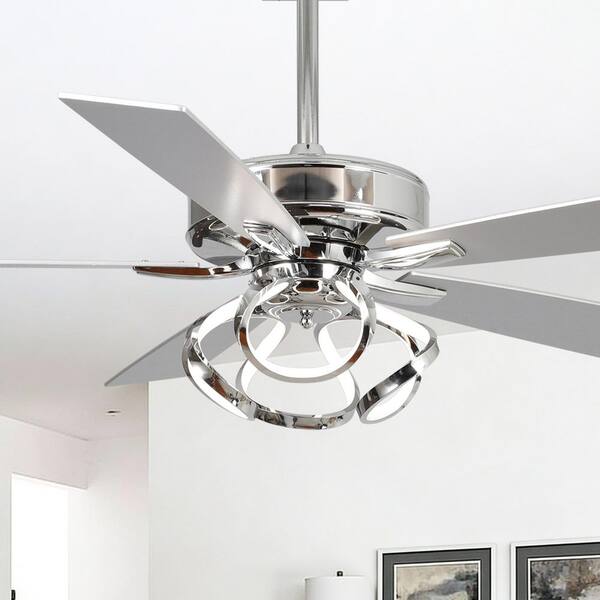 thumbnail image 2 of TAUS 52" Modern Ceiling Fan With LED Light – Remote + Wall Switch, Dimmable 3K/4.5K/6K, Gold/White 2 of 2