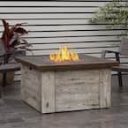 Forest Ridge 42 in. MGO Propane Fire Pit Table in Weathered Gray with Natural Gas Conversion Kit