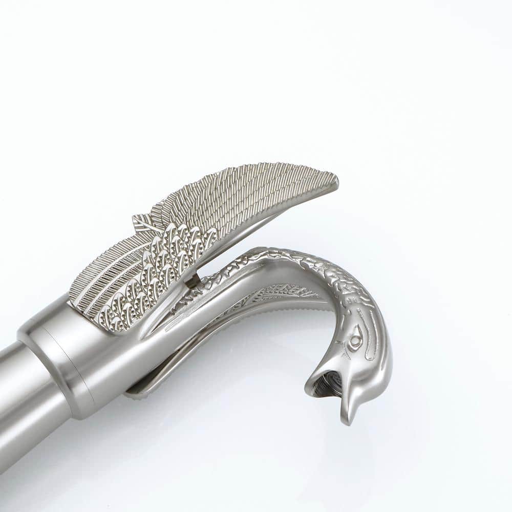 Brushed Nickel Swan Single Handle Vessel Sink Faucet