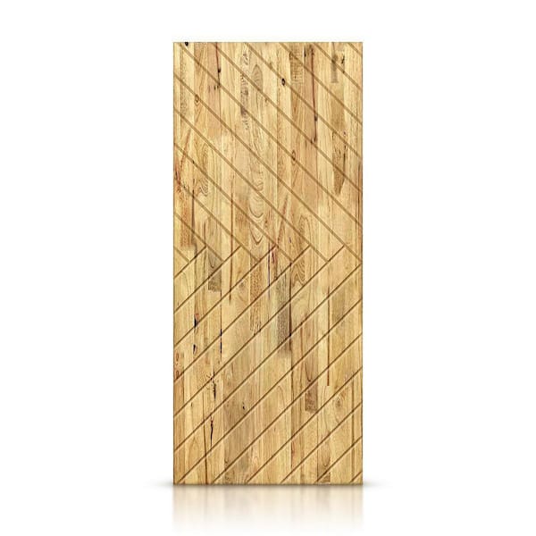 CALHOME 30 in. x 96 in. Hollow Core Weather Oak Stained Pine Wood Interior Door Slab