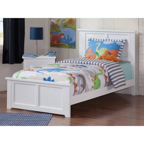 AFI Madison White Twin Traditional Bed with Matching Foot Board