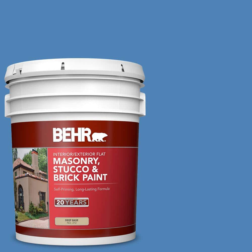 5 gal. #PPU15-06 Neon Blue Flat Interior/Exterior Masonry, Stucco and Brick