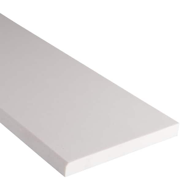 Single Beveled Specialty 6 in. x 73 in. Polished Engineered White Marble Look Threshold Tile (6.09 ln. ft./Each) Single Beveled Specialty 6 in. x 73 in. Polished Engineered White Marble Look Threshold Tile (6.09 ln. ft./Each)