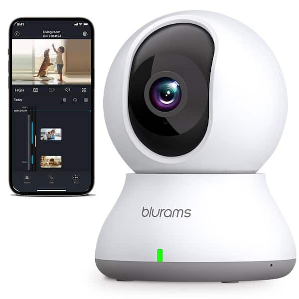 2. 4GHz WiFi ONLY Indoor Smart Plug-in Turret Security Camera with Motion Tracking and IR Night Vision 2-Way Audio White