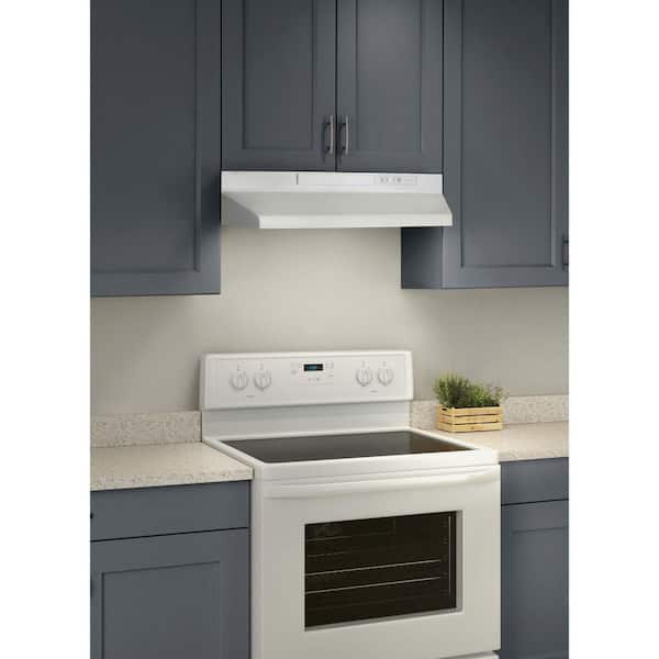 F40000 Series 36 in. Convertible Under Cabinet Range Hood with Light, 230 Max Blower CFM, White-on White