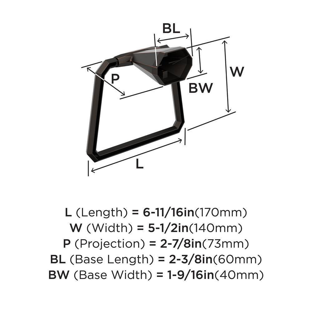 Oil-Rubbed Bronze Geometric Wall Mounted Towel Ring