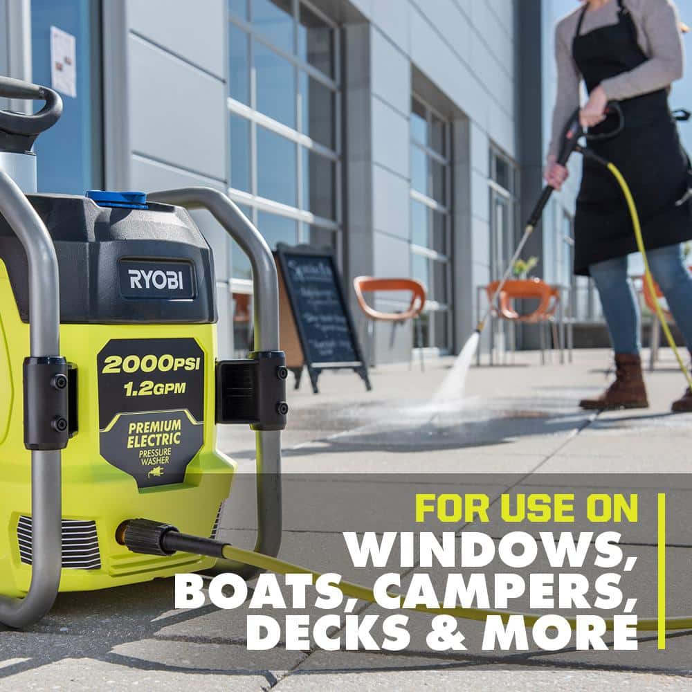 Compact Green and Black Electric Pressure Washer with Metal Frame