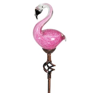 Solar Flamingo 2.75 ft. Pink Metal Garden Stake