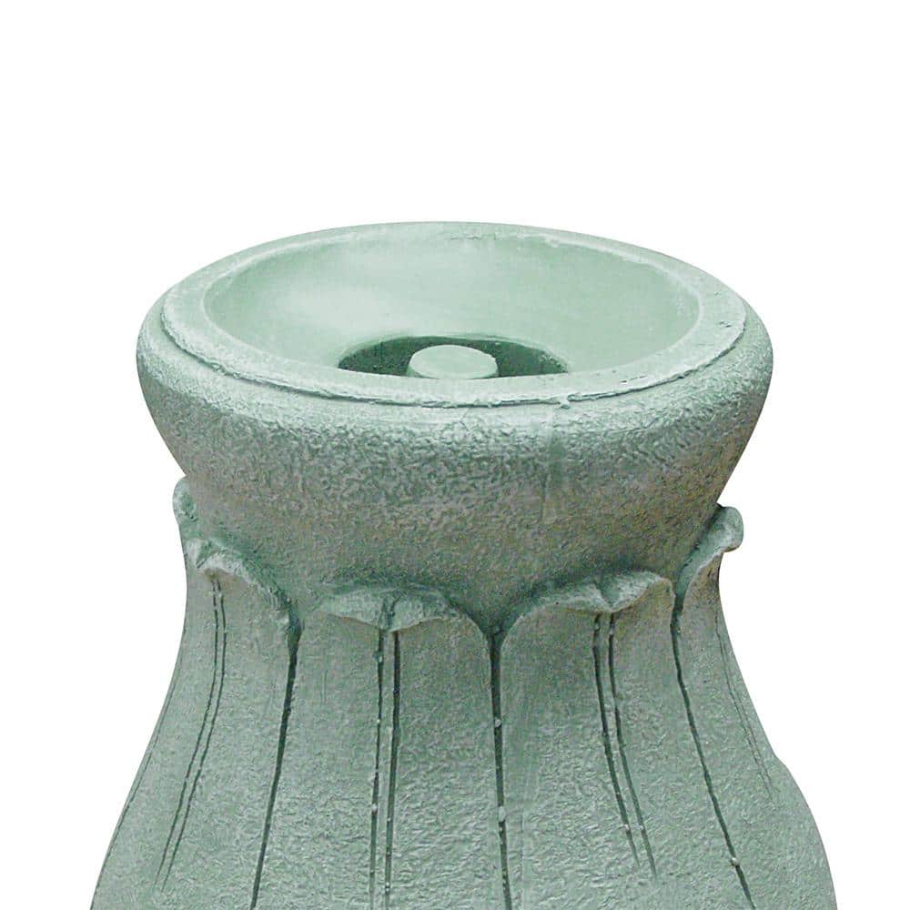 12" Tall Green Polyresin Roman Column Gazing Globe Stand
