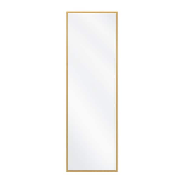 XRAMFY Gold 14 in. W x 48 in. H Classic Rectangular Aluminum Alloy Framed Wall Mirror