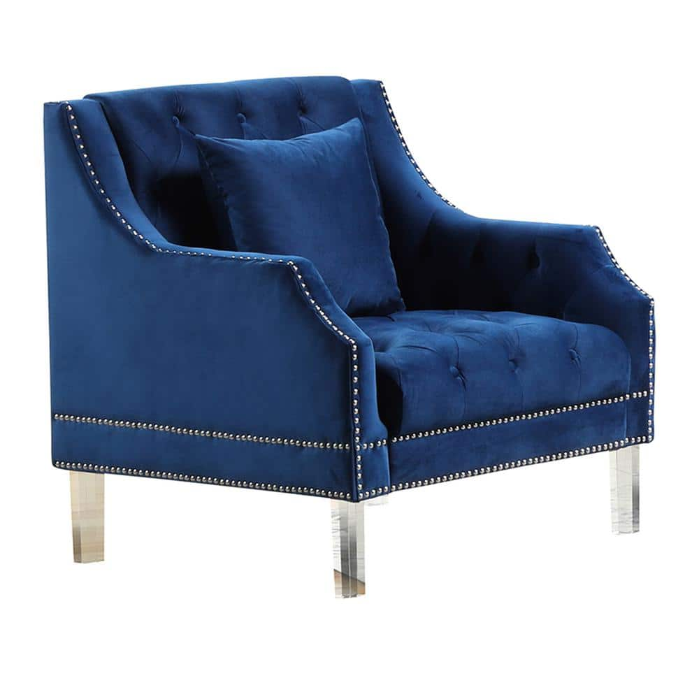 navy velvet chair next