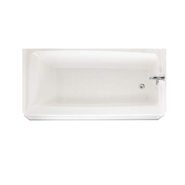 Swan 60 in. x 60 in. Fiberglass Rectangular Alcove Soaking Bathtub with Right Drain in White