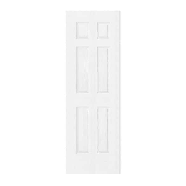 24 in. x 80 in. 6 Panel, Hollow Core, Composite, White Primed, Pre-Finished Door Panel Interior Door Slab Without Hinges