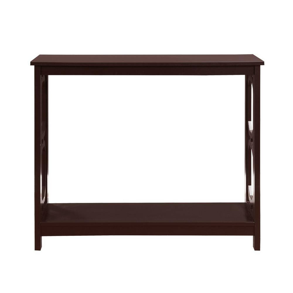 Espresso 40" Wood Console Table with Storage Shelves