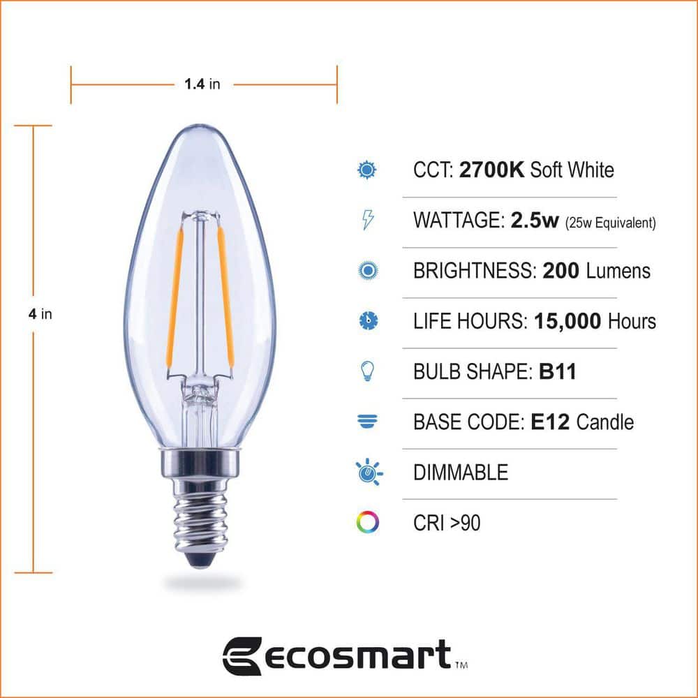 25-Watt Equivalent Clear Glass Vintage LED Light Bulb Soft White