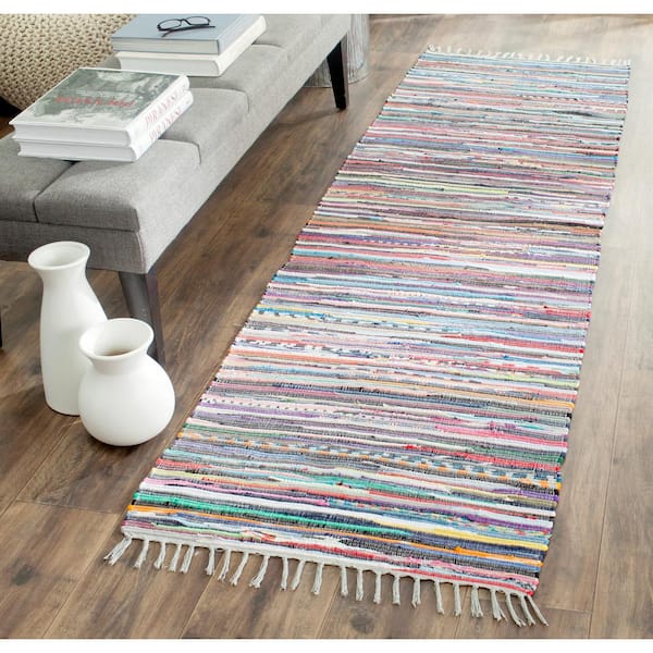 Rag Rug Gray/Multi 2 ft. x 10 ft. Striped Runner Rug