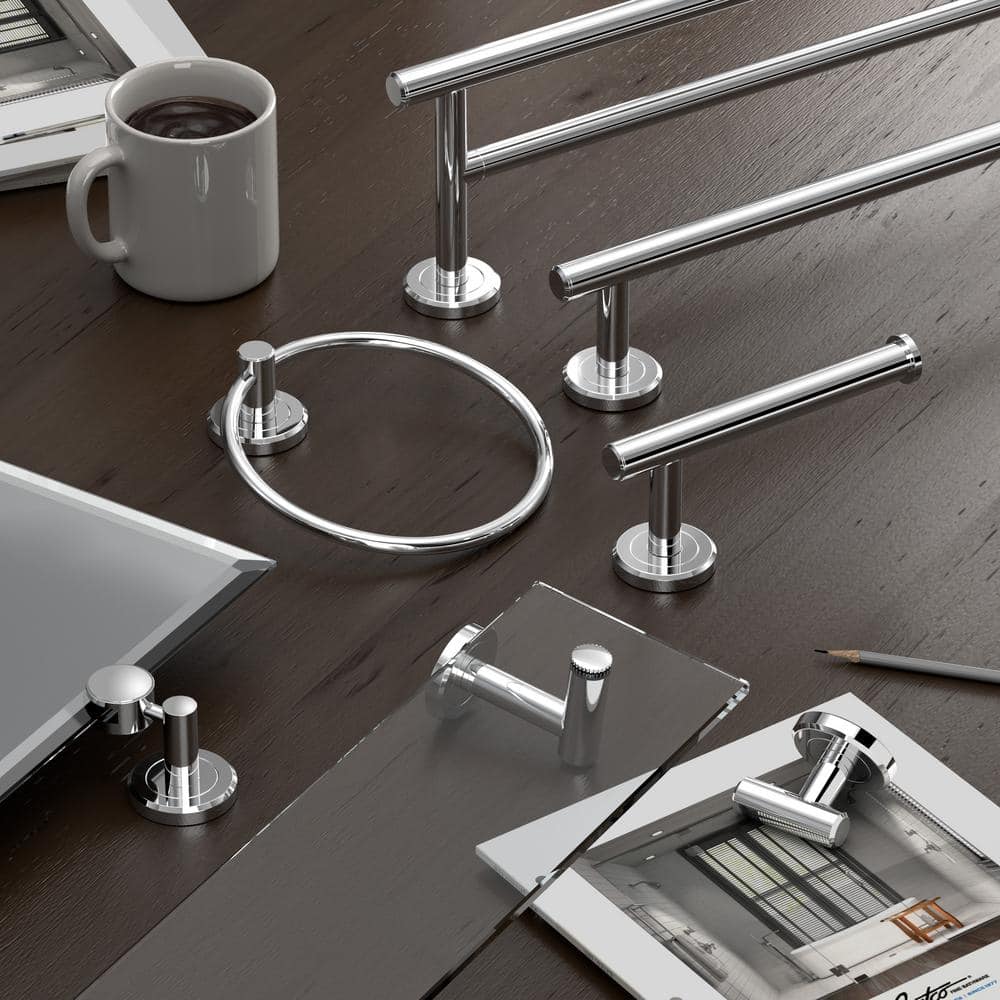 Chrome Triple Hook Wall Mounted Towel and Robe Rack