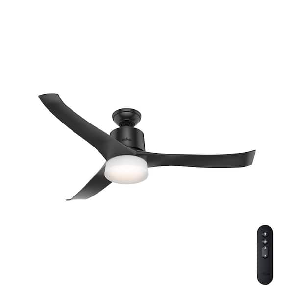 Hunter Symphony Wi-Fi Enabled Apple HomeKit/Google Home/Alexa 54 in. Indoor Matte Black Ceiling Fan with Light Kit and Remote