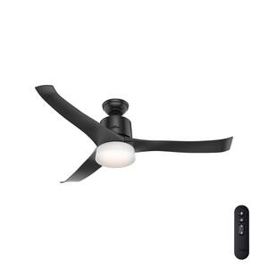 Symphony Wi-Fi Enabled Apple HomeKit/Google Home/Alexa 54 in. Indoor Matte Black Ceiling Fan with Light Kit and Remote