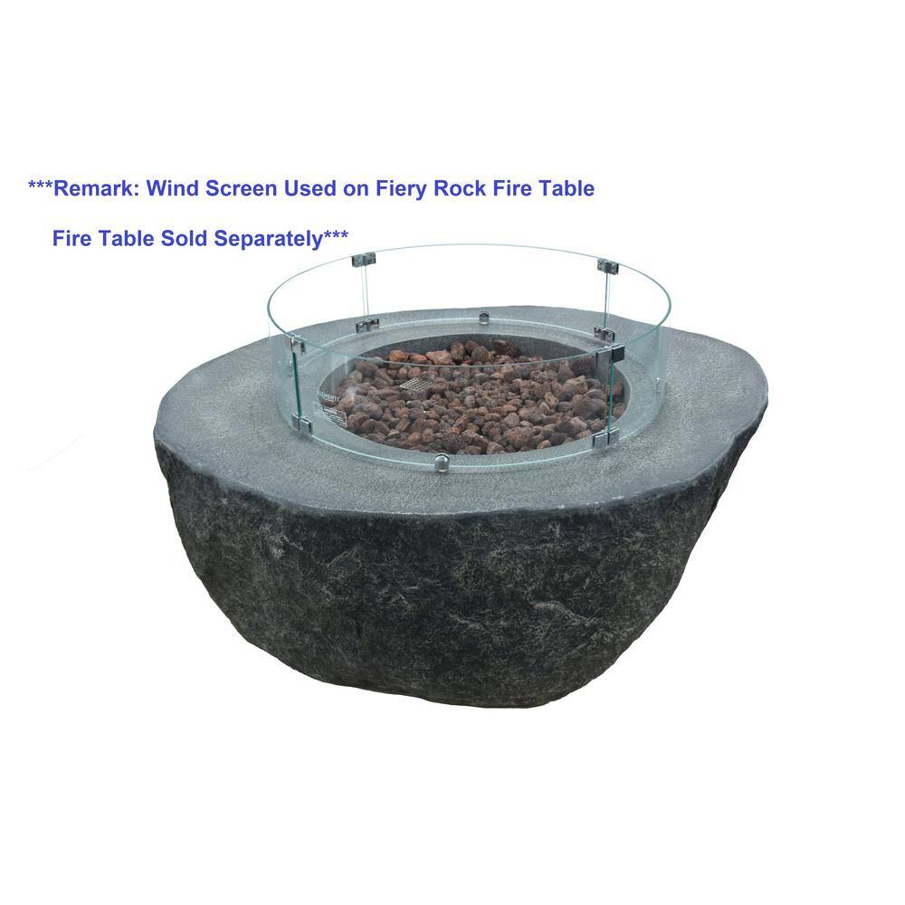 Round Tempered Glass Wind Screen for Fire Pit with Stainless Steel Clips