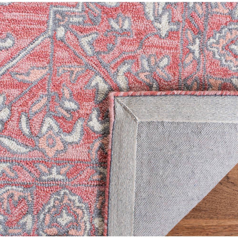 Elegant Ivory and Pink Hand-Tufted Wool Area Rug, 4' x 6'
