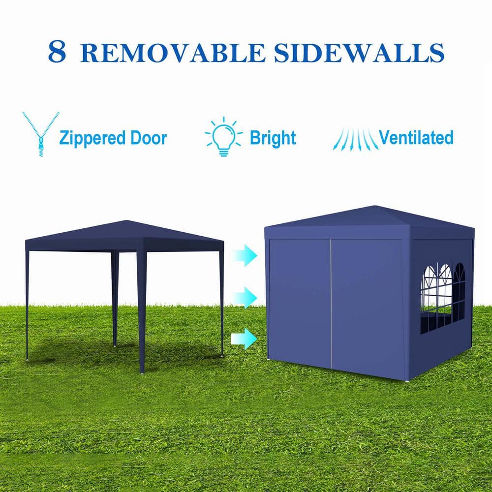 10 ft x 10 ft Blue Polypropylene Outdoor Event Gazebo Tent