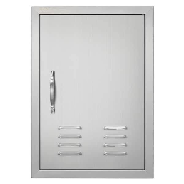 VEVOR Single Outdoor Kitchen Door 17 in. W x 24 in. H BBQ Access Door Stainless Steel Flush Mount Door Wall Vertical Door