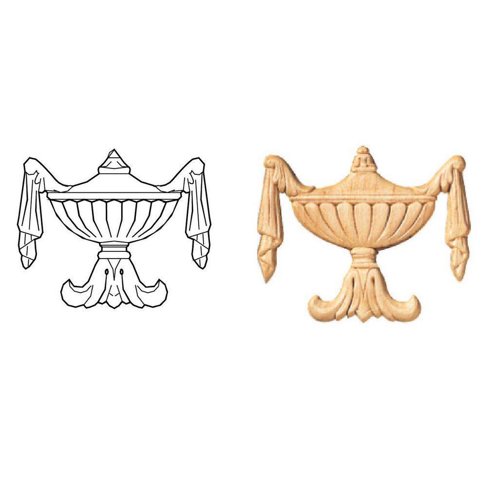 Natural Birch Wood Urn Onlay Applique