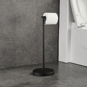 Sage Freestanding Single Post Toilet Paper Holder in Stainless Steel Matte Black