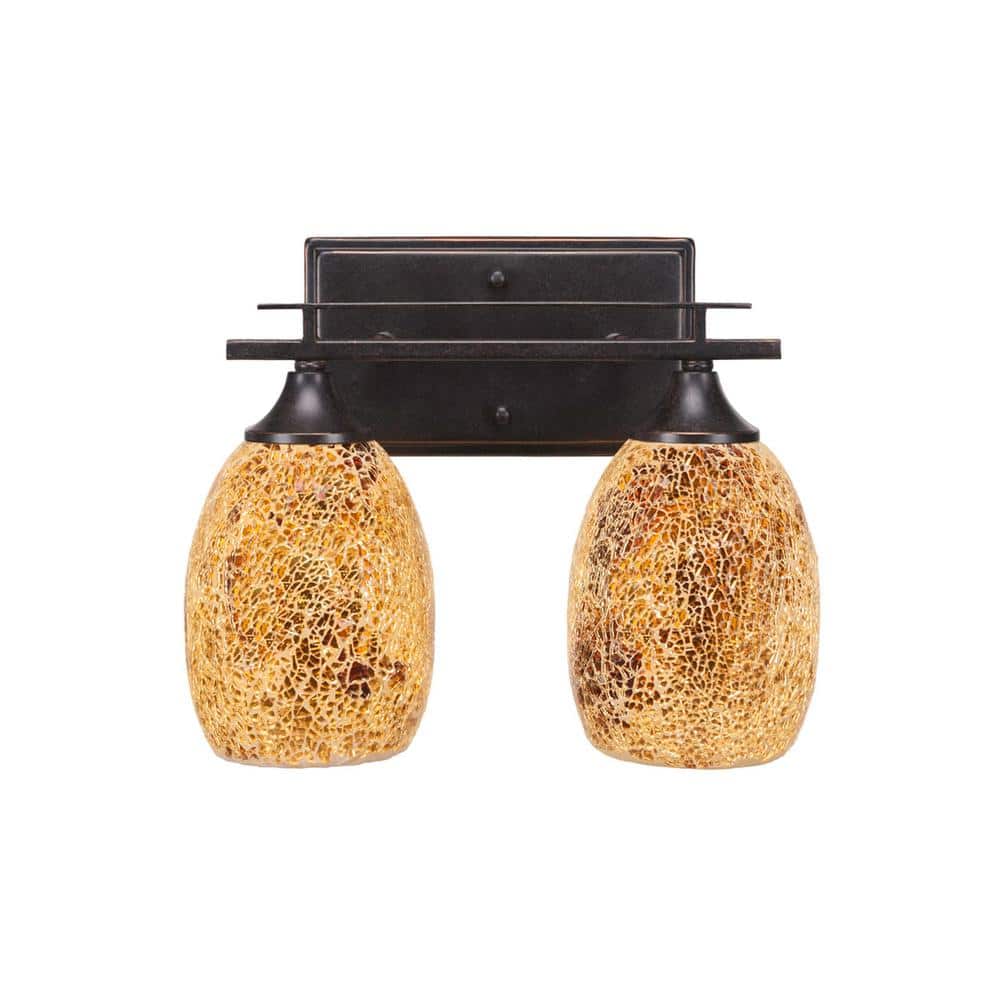 Ontario 12 in. 2-Light Dark Granite Vanity Light