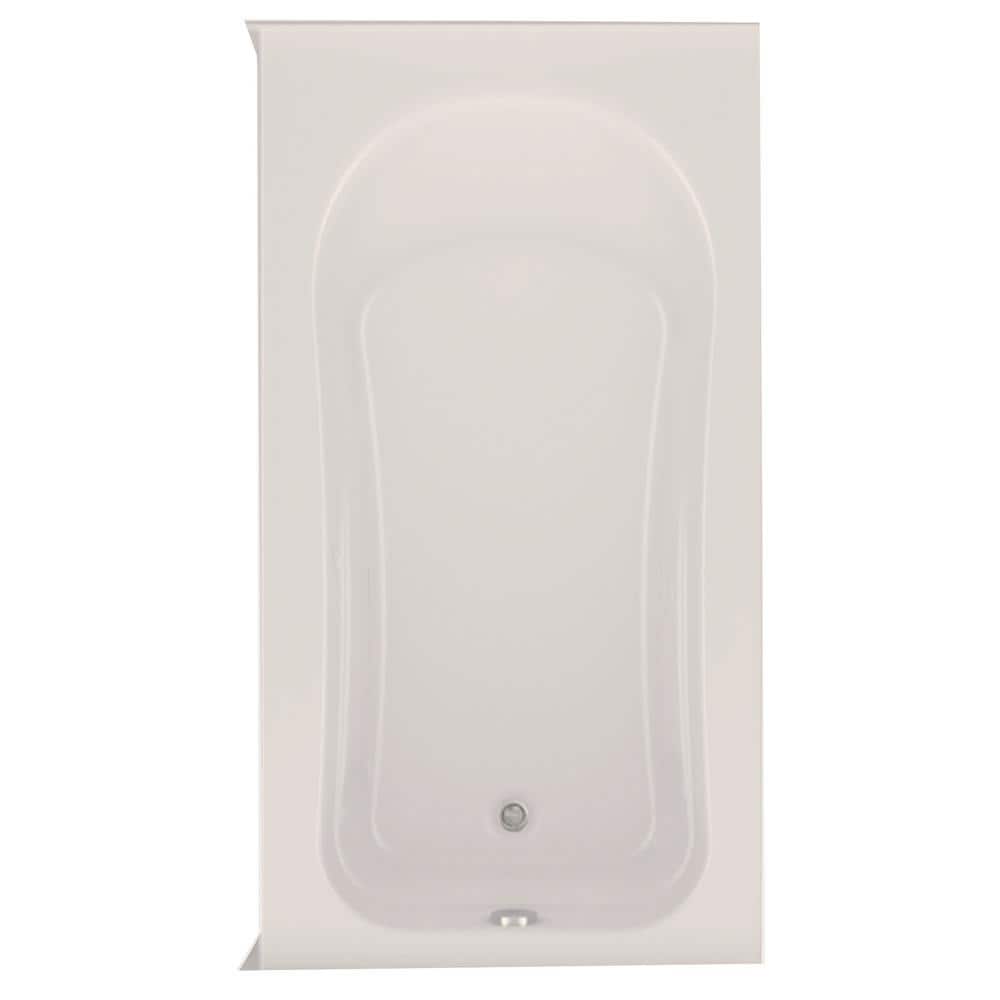 Dossi 60 in. x 32 in. Soaking Bathtub Acrylic Right Drain in Biscuit Recta