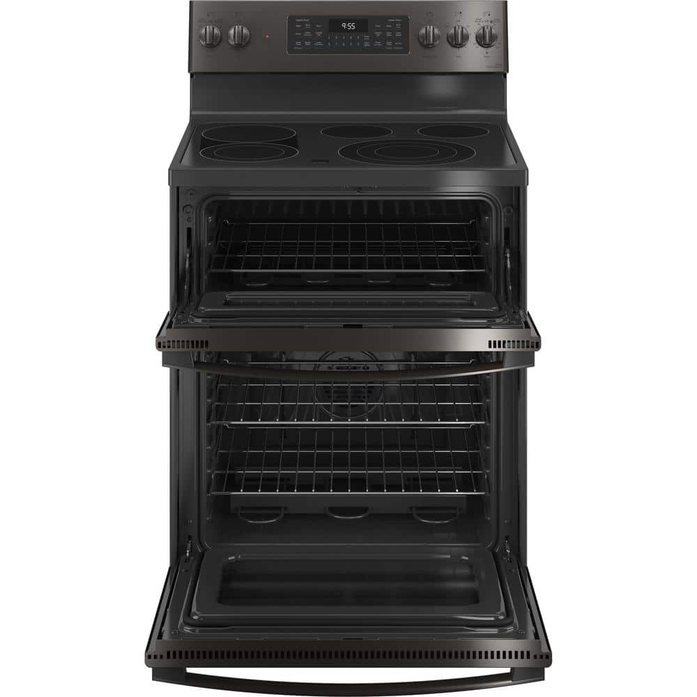 30" Black Stainless Smart Freestanding Electric Double Oven Range