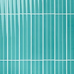 Colorwave Fluted Teal Green 4.43 in. x 17.62 in. Polished Crackled Ceramic Wall Tile (9.26 Sq. Ft./Case)