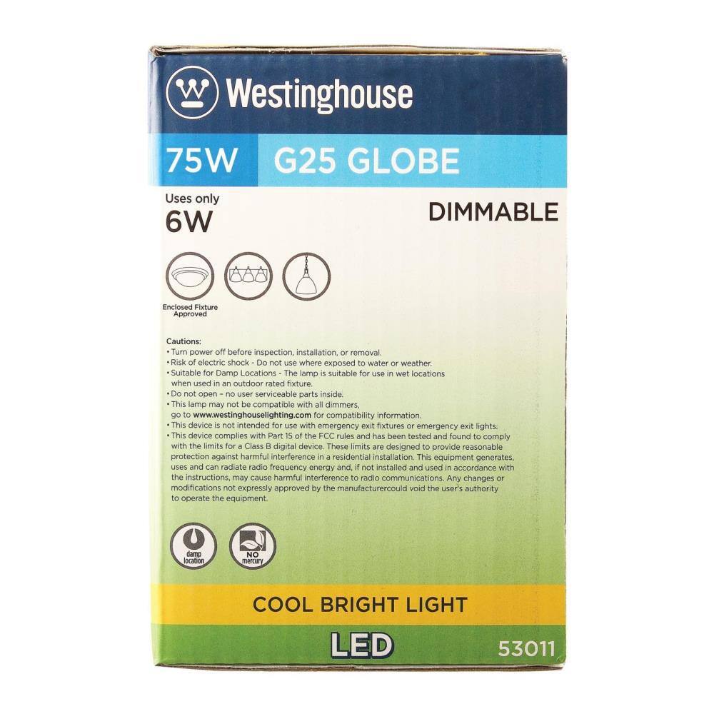 White Frosted Dimmable LED Globe Light Bulb