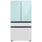 Bespoke 23 cu. ft. 4-Door French Door Smart Refrigerator with Beverage Center in Morning Blue/White Glass, Counter Depth