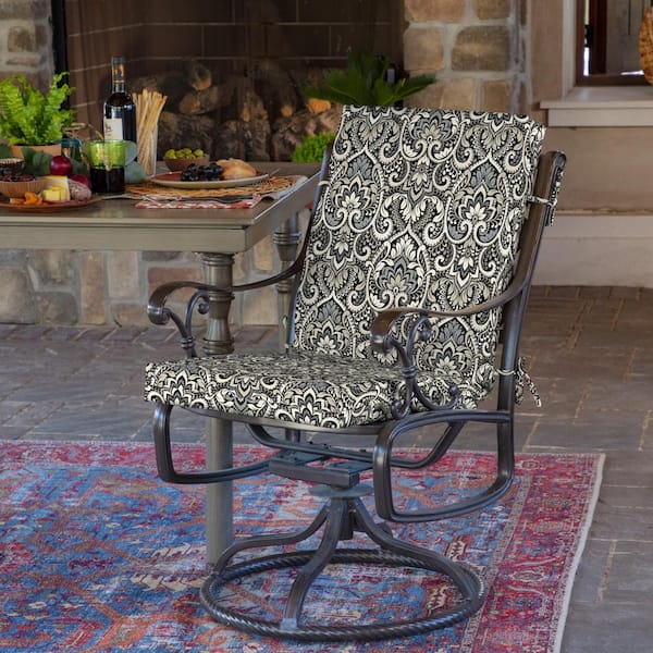 arden selections aurora damask outdoor high back dining chair cushion