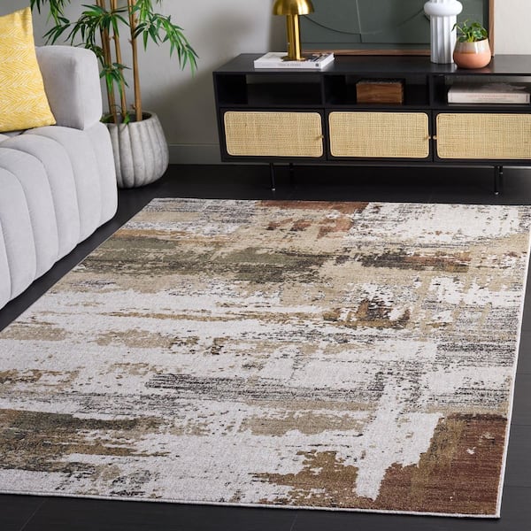 Marvel 7 ft. x 10 ft. Dark Beige/Dark Gray Abstract Area Rug