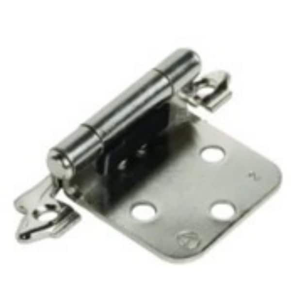 1-1/2 in. Surface Mount Self-Closing Exposed No Radius Cabinet Hinge in Satin Nickel - (Set of 24)