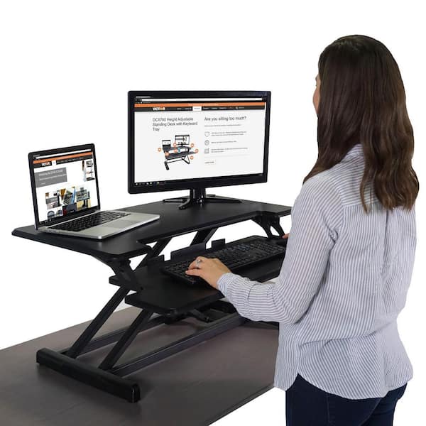 Victor Technology 32.5 in. H Black Adjustable Standing Desk with