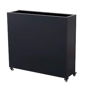 40 in. x 36 in. x 12 in. Black Modern Steel Planter Box for Outdoor Use