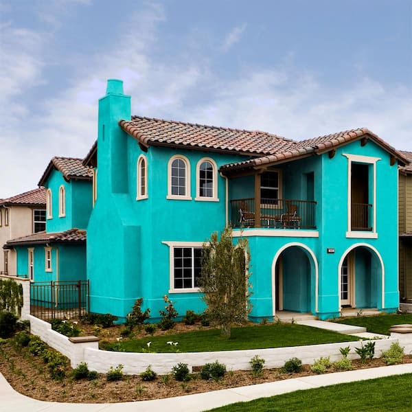 BEHR PRO 1 gal. #500B-4 Gem Turquoise Flat Exterior Paint PR61301