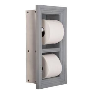 Newton Recessed Toilet Paper Holder 5 Holder in Primed with Melbourne Frame in Gray