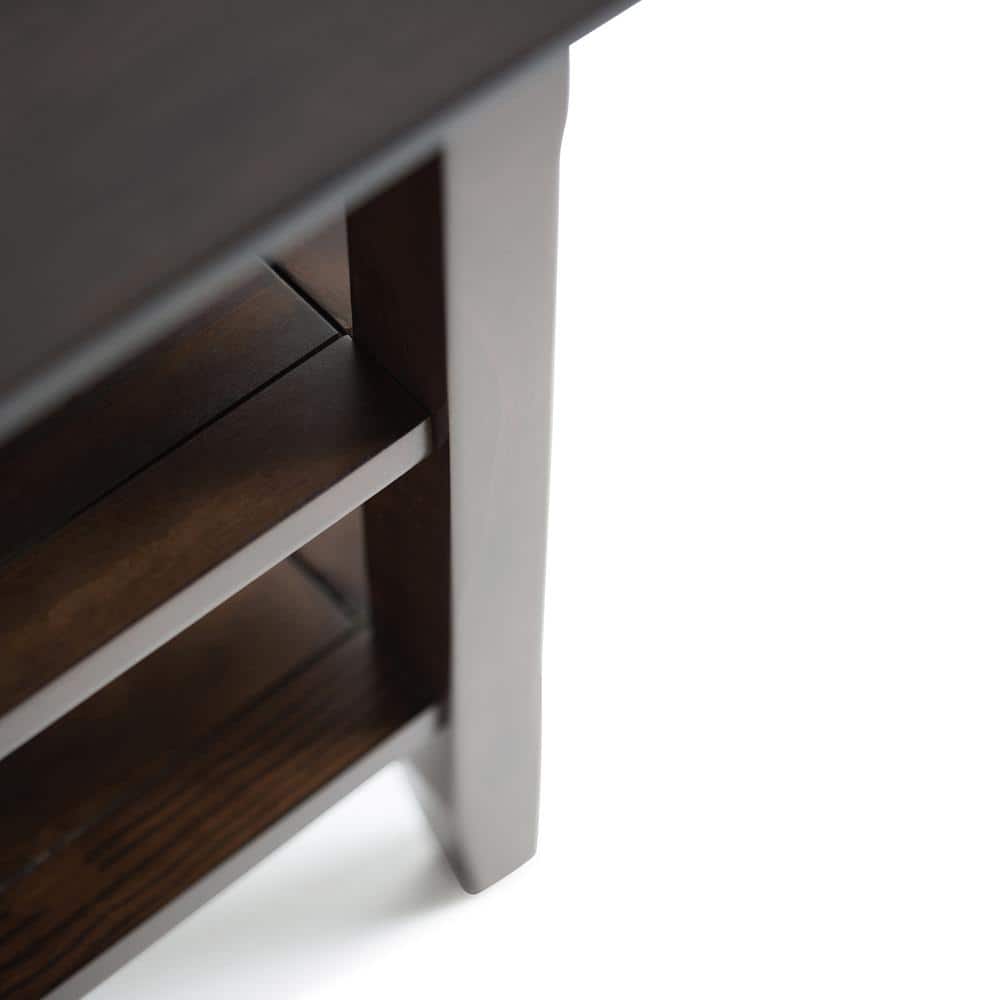 Acadian Brunette Brown Solid Wood Transitional End Table