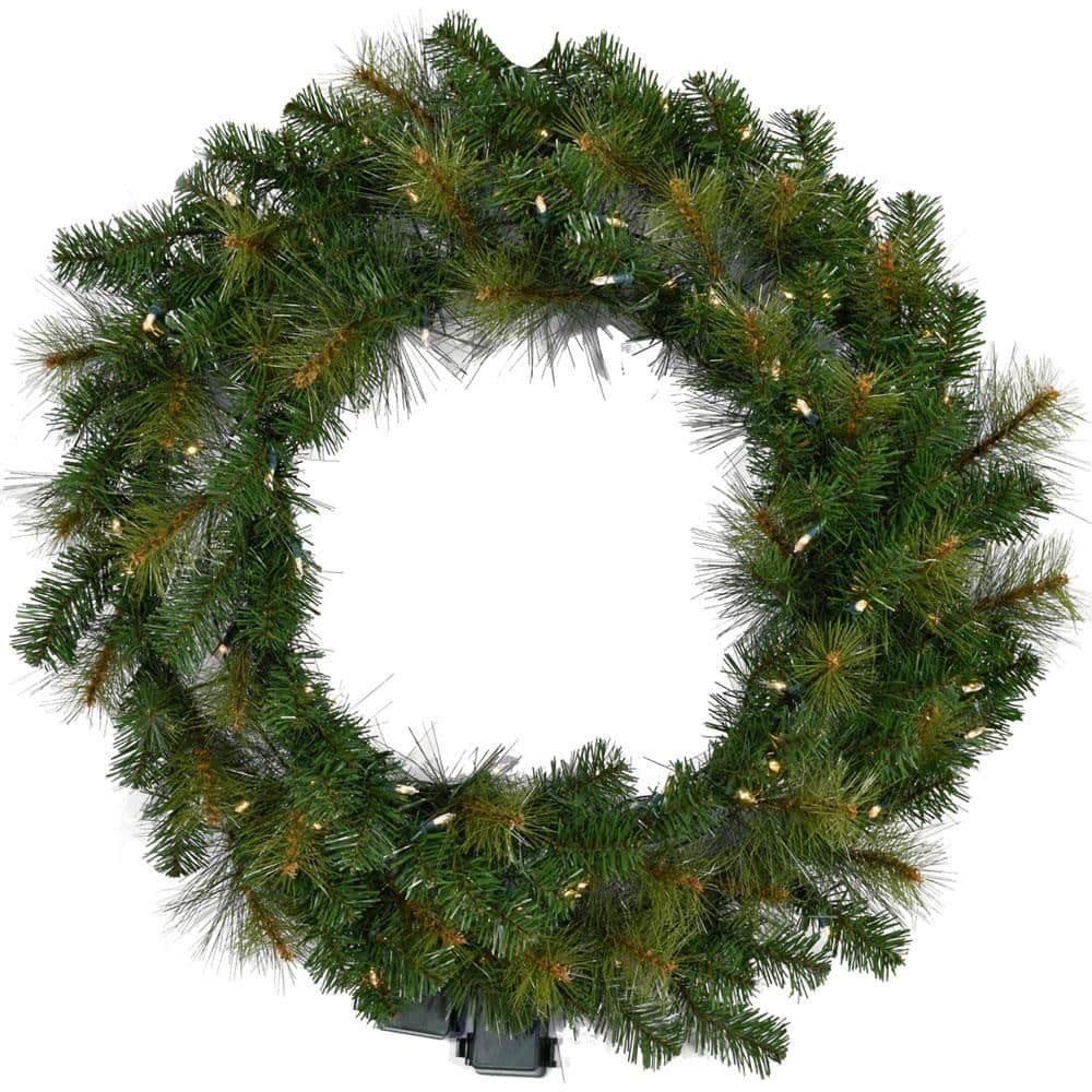 48 in. Southern Peace Artificial Holiday Wreath with Clear Battery-Operated