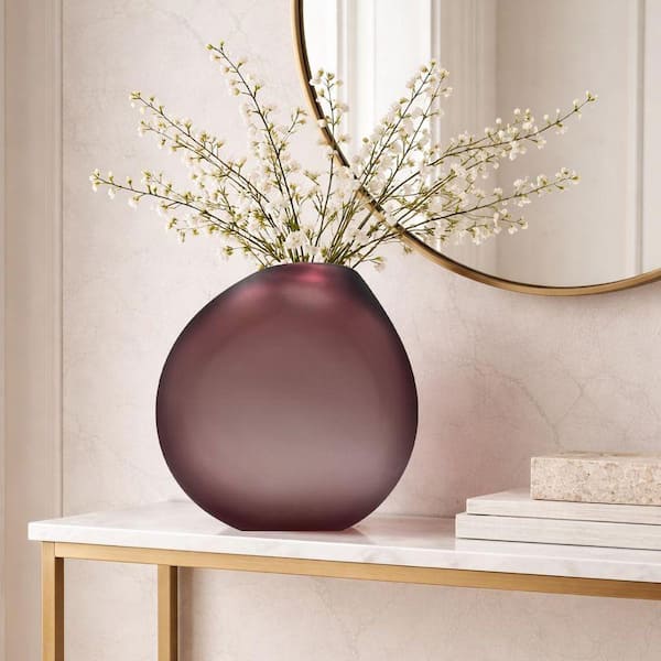castellousa Purple 12 in. Premium Contemporary Round Glass Vase CB-AG7-VS-11.8-PRPL-MFC010